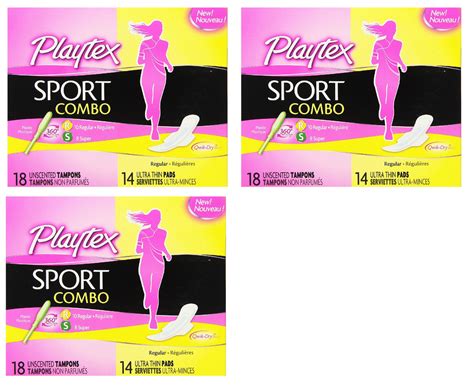 Playtex Sport Combo: 10 Unscented Regular Tampons, 8 Unscented Super ...