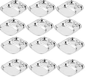 Buy Shivhomeworld Shiv Home World Stainless Steel Pav Bhaji Thali/ 3 in ...