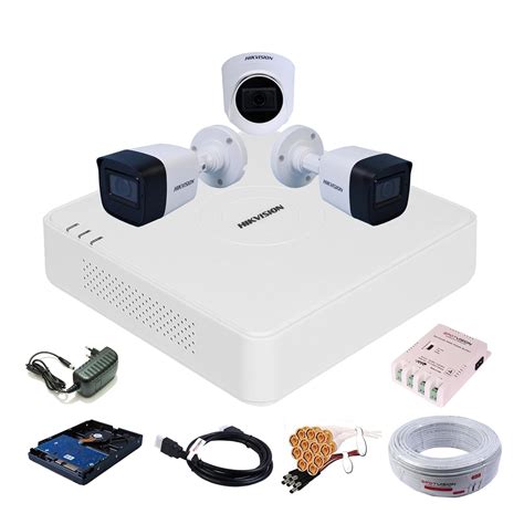 HIKVISION Turbo HD 4 Channel DVR with 5MP Audio Cameras Built-in Mic ...