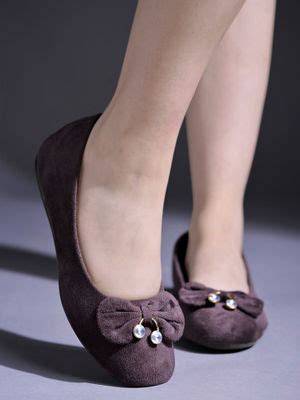 Buy Shoetopia Stone Buckle Detailed Brown Ballerinas for Women (EURO 36 ...