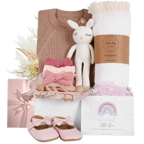 Amazon.com : meloom Deluxe Baby Girl Gift Set, Newborn Baby Shower ...