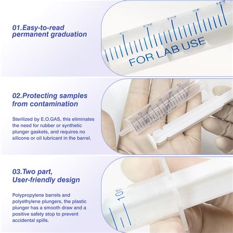 Snapklik.com : 10 Ml Sterile Syringe Without Rubber Plunger, 50 PCS Of ...