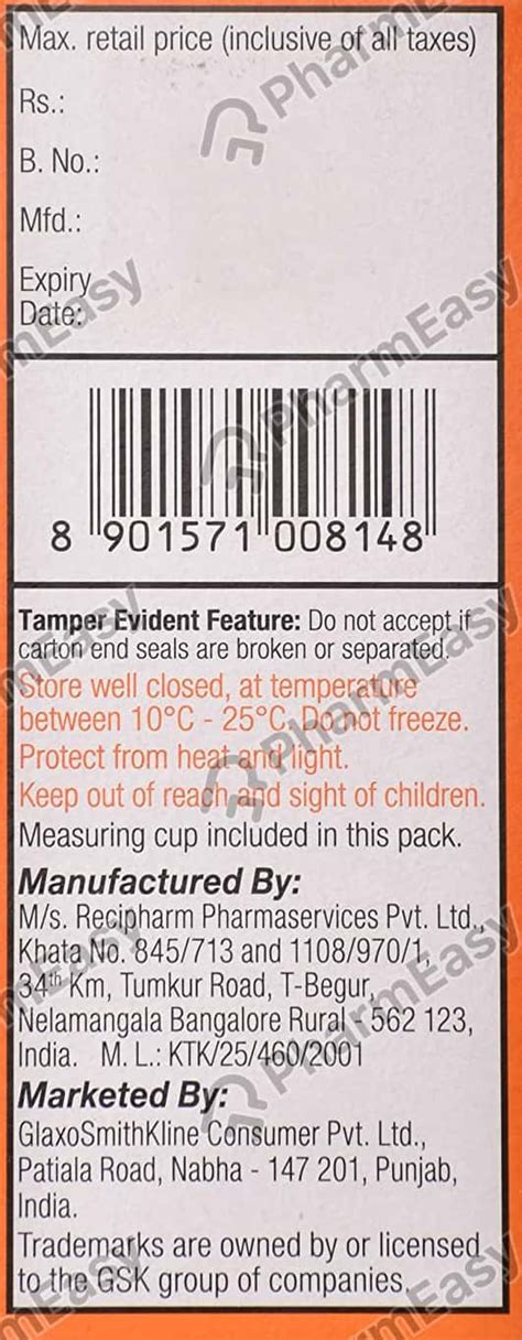 T Minic Orange Flavour Bottle Of 60ml Syrup: Uses, Side Effects, Price ...