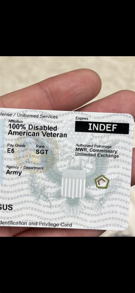 INDEF ID cards : r/VeteransBenefits