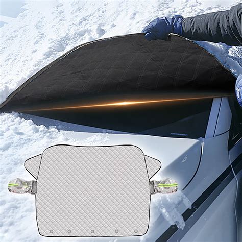 Quinlirra Upgraded All-Weather Windshield Snow Cover, 360° Full Protection for Car, Reversible ...