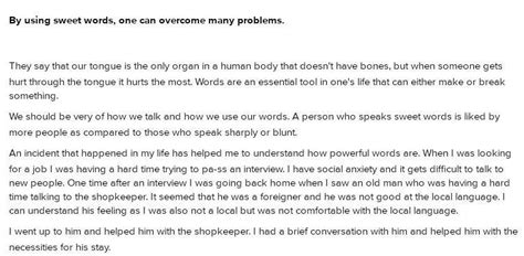 By using sweet words one can overcome the many problems - Brainly.in