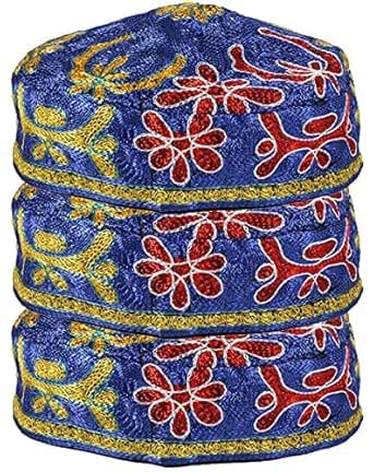 Buy Zion Judaica Quality Buchari Kippah for Men Machine Made Bukharian ...