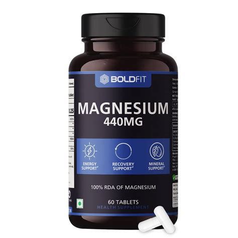 Boldfit Magnesium Supplements 440mg with Magnesium Oxide For Recovery ...