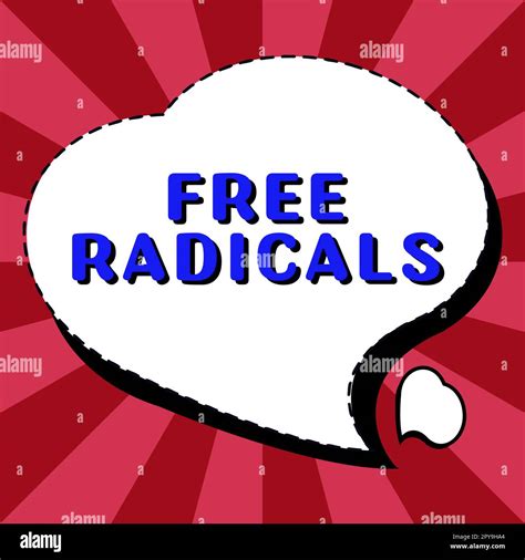 Conceptual caption Free Radicals. Concept meaning produced in body by natural processes or ...