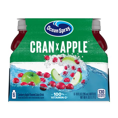 Cran-Apple Cranberry Apple Juice, 10 fl oz Bottles, 6 Pack, No High ...