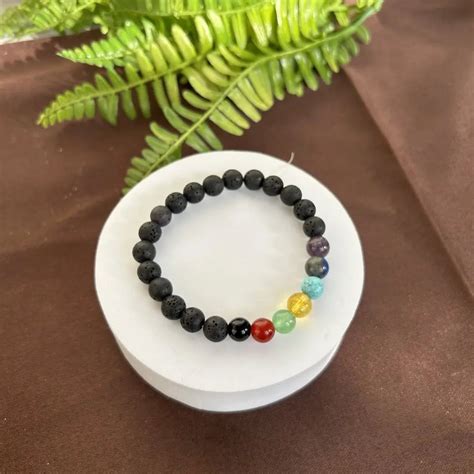 100% Natural 7 Chakra Lava Bracelet – Balance & Energy Healing | World ...