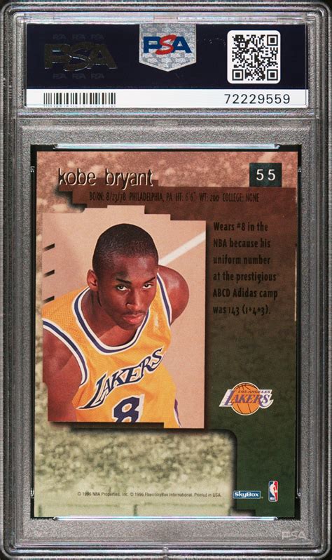 1996-97 Skybox Premium #55 Kobe Bryant Rookie Card - PSA MINT 9 ...