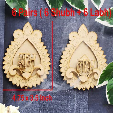 Hanging Crafts: DIY Shobhitam Shubh Labh Cutouts Diwali Decor on Cliths