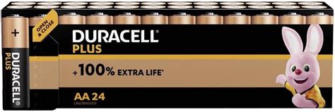Duracell Plus AA Alkaline Batteries [Pack of 24], 1,5V LR6 MN1500 ...