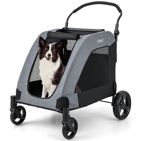 Pet Gear PG8100 Grey Dog Stroller - Foldable Medium/Large Canine Cart ...