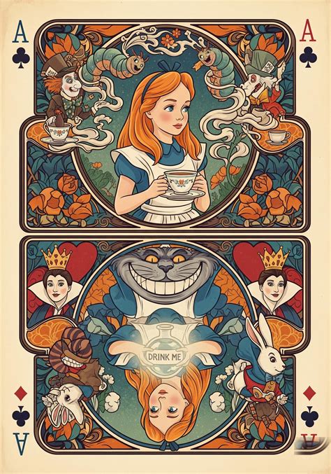 Magical Alice in Wonderland Art Nouveau Print | Whimsical Wall Deco… in ...