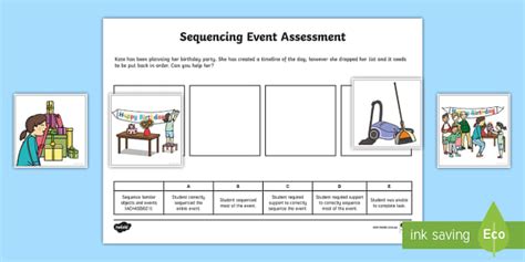 Sequencing Event Assessment Sheet (teacher made) - Twinkl