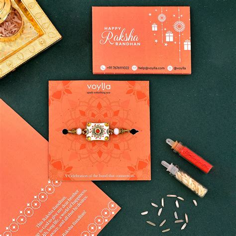 Buy Voylla Classic Gems Studded Ethnic Thread Rakhi Online