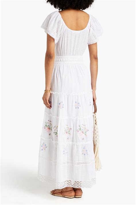LOVESHACKFANCY Charo embroidered cotton-gauze maxi dress | THE OUTNET