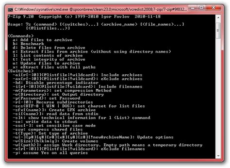 Image result for Command Line for 7 Zip