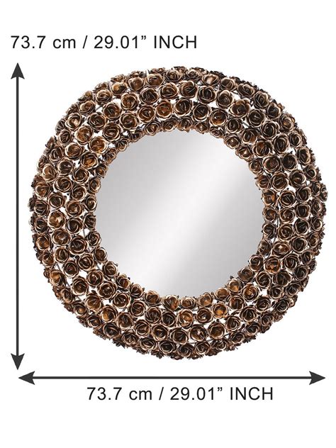 Golden, Brown and Black Decorative Metal Handcarved Wall Mirror ...