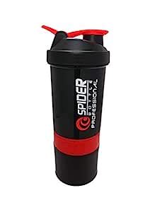 TRUE INDIAN Gym Shaker Spider 500ml with 2 Storage Extra Compartment ...