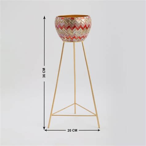 Buy Mabel Glass Mosaic Planter with Stand from Home Centre at just INR ...