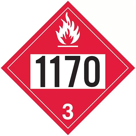 4-Digit D.O.T. Placard - UN 1170 Ethyl Alcohol, Tagboard S-14649T - ULINE
