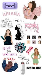 Yaduvanshi 4 cm AESTHETIC ARIANA GRANDE STICKERS Self Adhesive Sticker ...