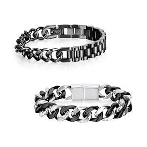Buy Peora Stainless Steel Chain Bracelets Set Stylish Gift for Men at ...