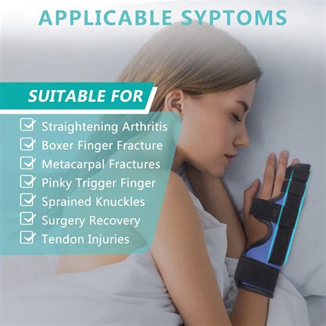 Fibee Boxer Fracture Splint - Adjustable Pinky Finger Brace for 4th/5th Finger - Metacarpal ...