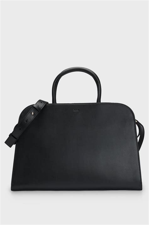 BOSS - Ariell tote bag in leather with detachable pouch - Black