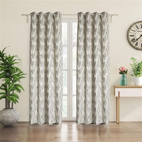 Buy Morris Azure Set of 2 Jacquard Light Filtering Door Curtains from ...