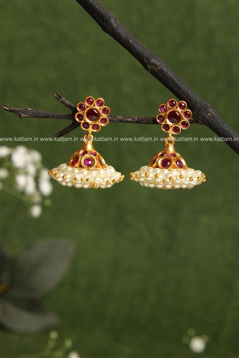 Traditional Small Kemp Jhumka - Kattam