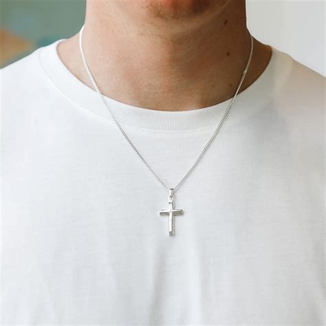 Men’s Sterling Silver Cross Necklaces | 10% Off 1st Order | Hersey ...