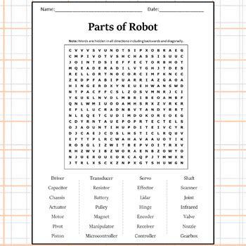 Robot Word Search Worksheet 的图像结果