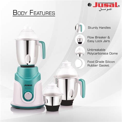 Jusal Royal JURL800 Mixer Grinder (3 Jars, Multicolor) | Jusal Mixer ...