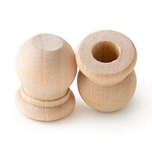 Pinehurst Crafts Wood Dowel Rod Finials, 3/4 Inch Tall with 1/4 Inch ...