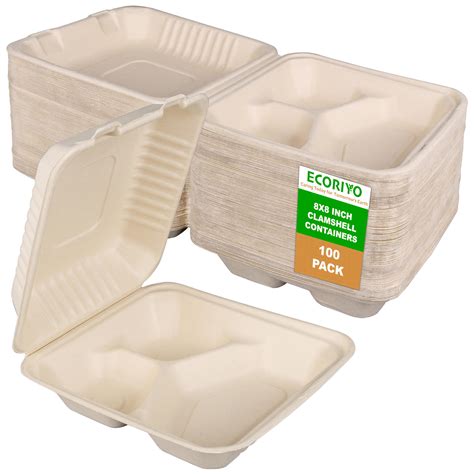 3 Compartment To Go Containers With Lids 8 8 100 | Desertcart INDIA