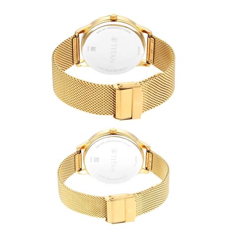 Buy Titan Gold Dial Analog Watch for Couple (18062648YM01) Online