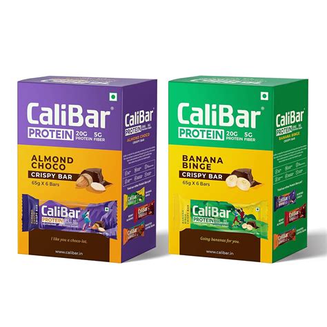 CaliBar 20g Protein Bar - Almond Choco & Banana Binge Crispy Bars ...