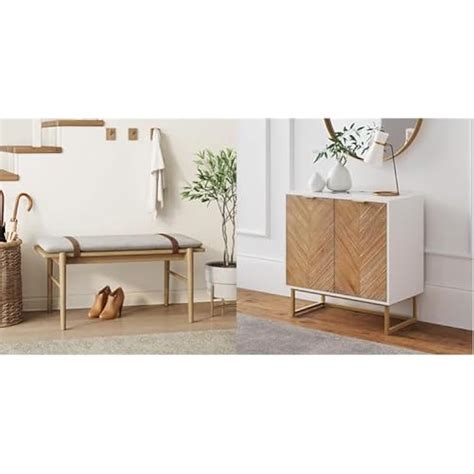 NathanJames Nathan James Gugan Mid-Century Wood Entryway Bench India | Ubuy