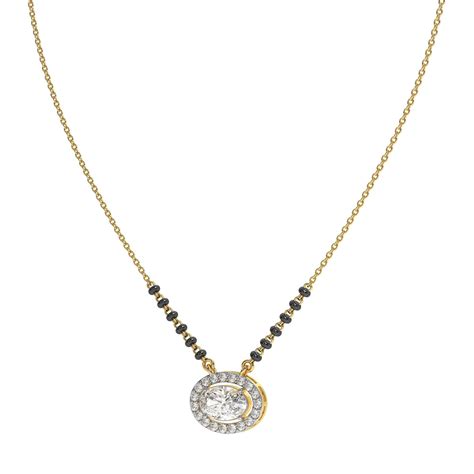 1 to 4 Carats MYZA IGI-Certified Oval Cut Lab-Grown Diamond Mangalsutr