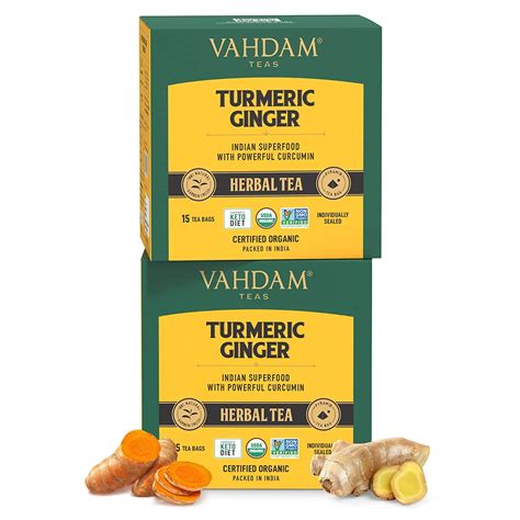 Buy VAHDAM, Turmeric Ginger Superfood Blend (30 al Tea Bags) 100% al ...