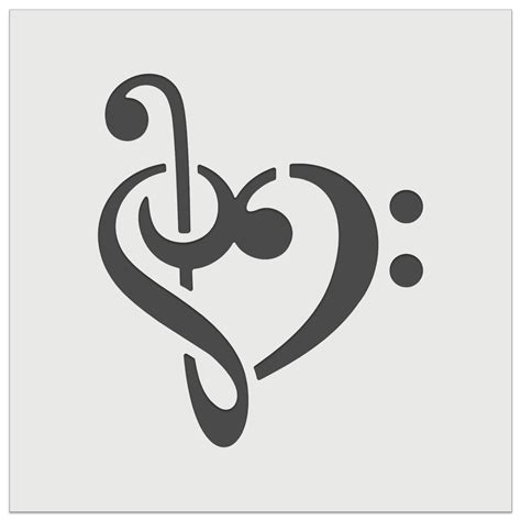 Treble Bass Clef Heart Music Love DIY Cookie Wall Craft Stencil - 11.5 ...