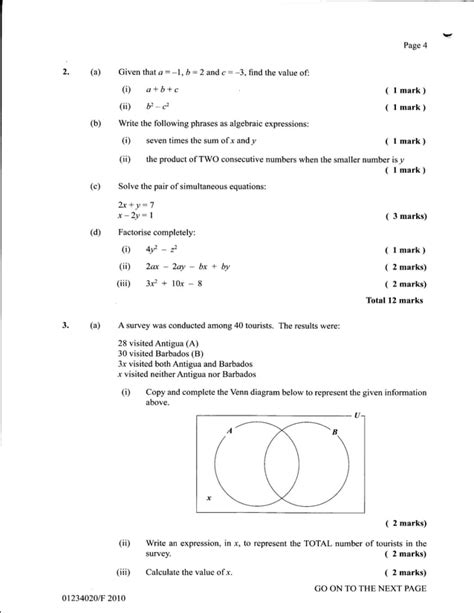 Image result for CXC Math Topics