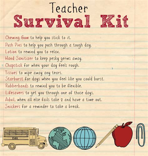 Teacher Survival Kit Printable 2 School Supplies For Teachers, Survival ...