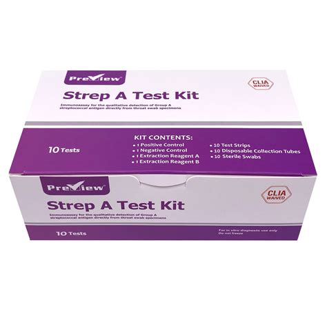 Buy Preview - Rapid Strep A Throat Test Kit - Throat Testing at Home- CLIA Waived - 10 Tests per ...