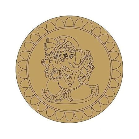 Aakar Creations LORD GANESHA Pre-Marked MDF base PACK OF 1 (10x10 Inch ...