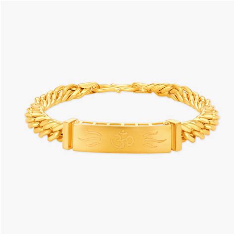 Om Engraved Gold Bracelet For Men